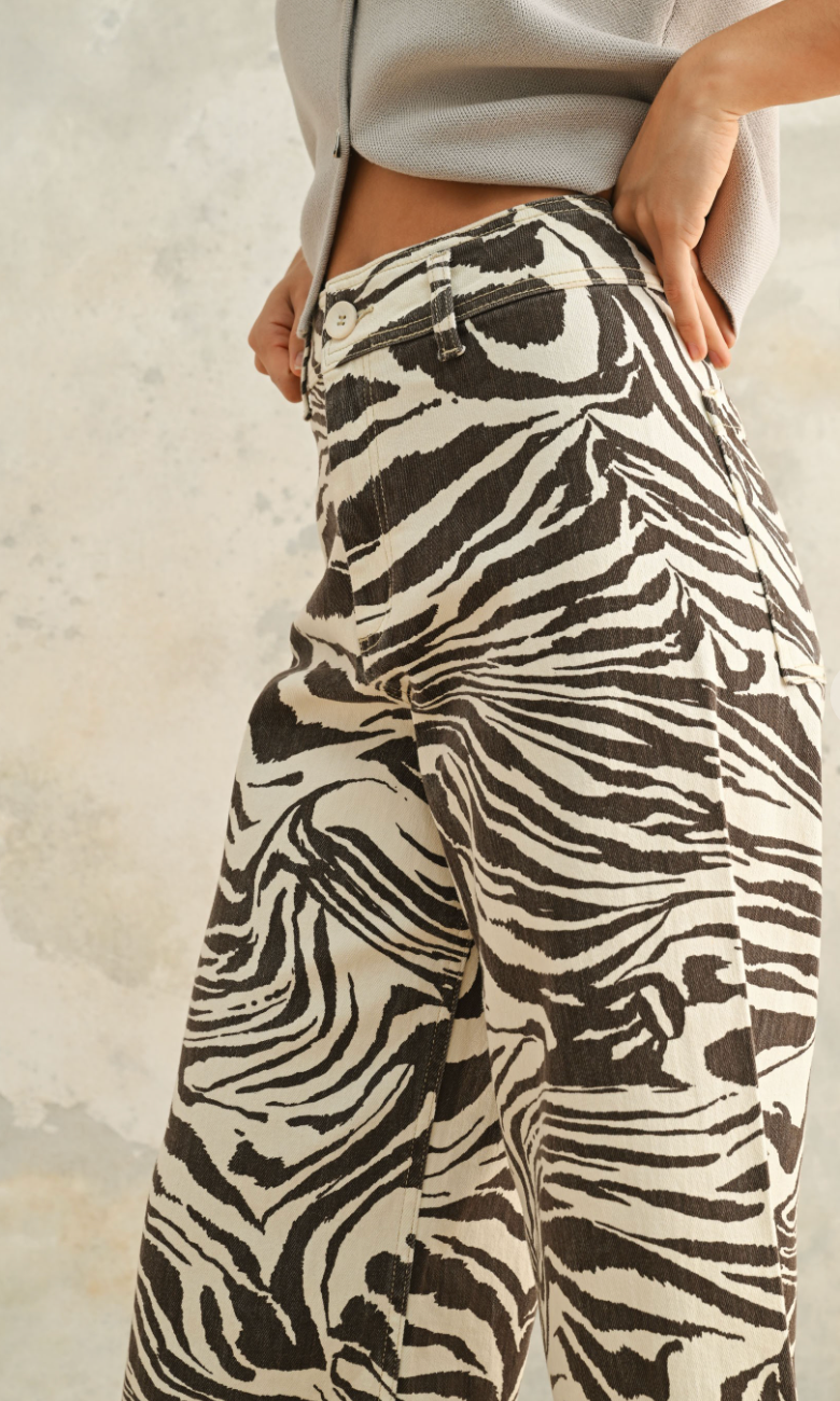 Brown Zebra Pattern Pants