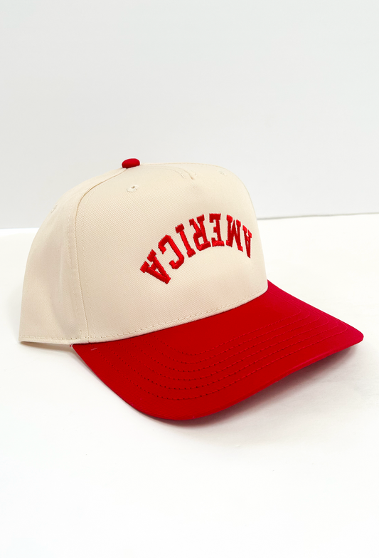 America Upside Vintage Trucker Red