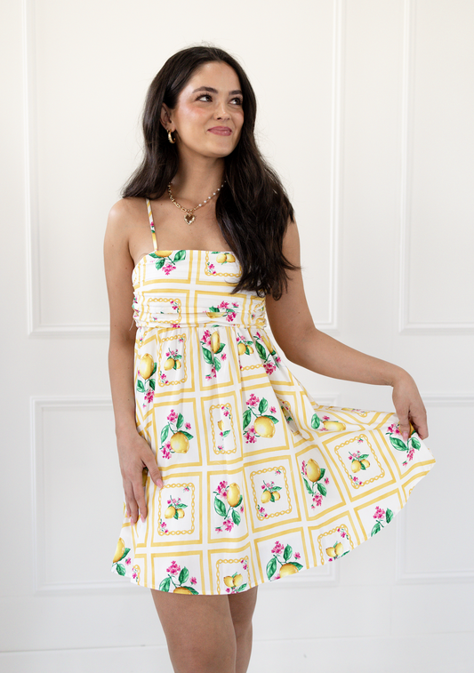 Santorini Lemons Strappy Dress