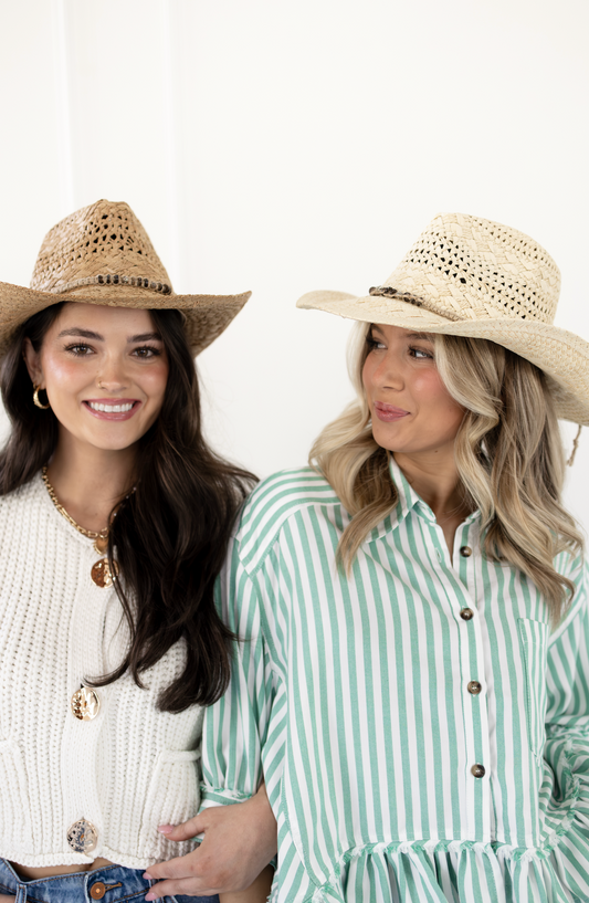 Straw Cowboy Hat Ivory