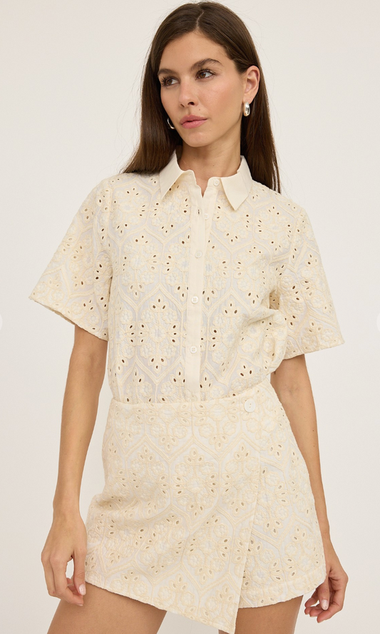 Crochet Shirt & Shorts Set of 2