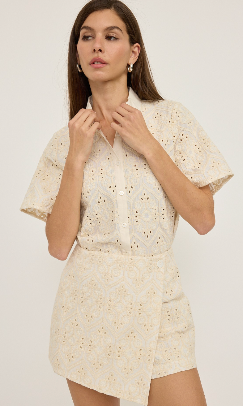 Crochet Shirt & Shorts Set of 2