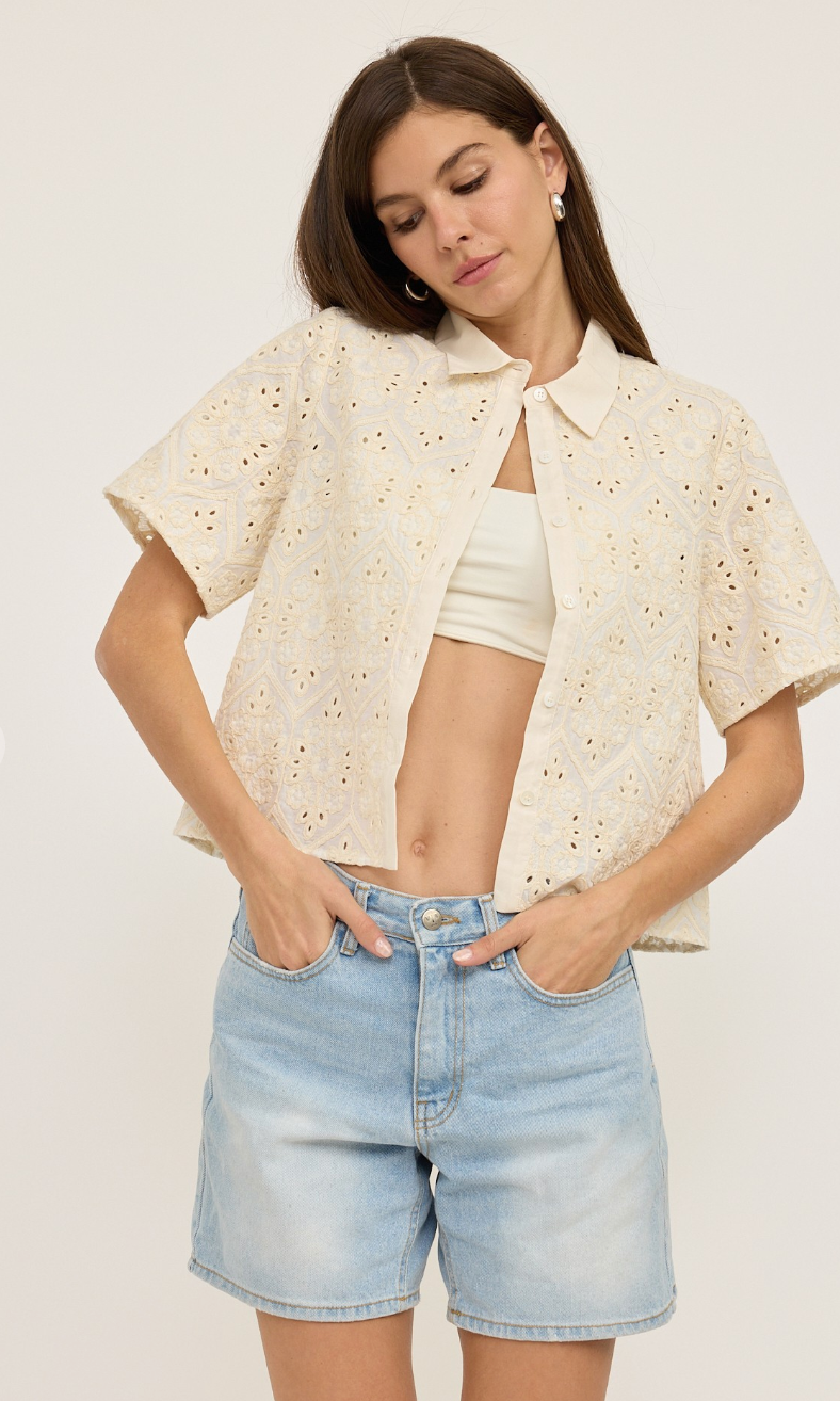Crochet Shirt & Shorts Set of 2