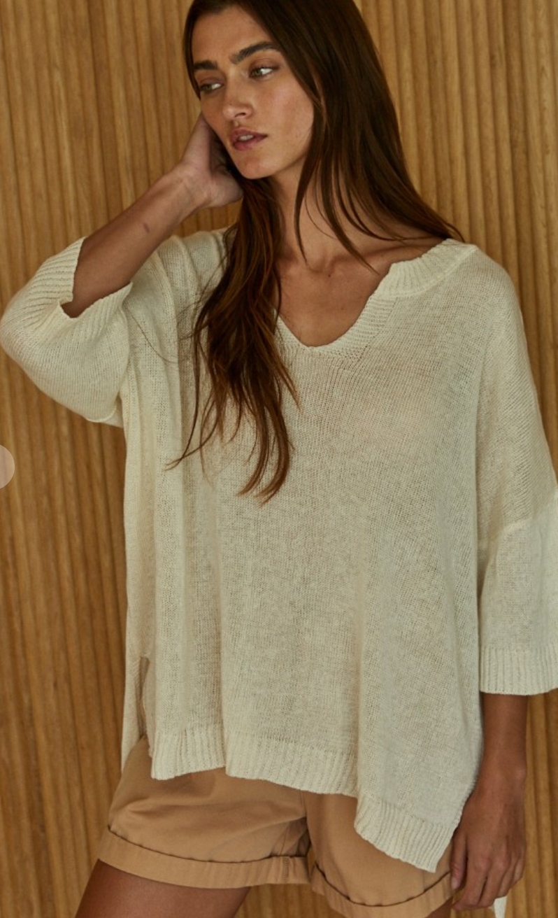 V-neck Lightweight Knit Top