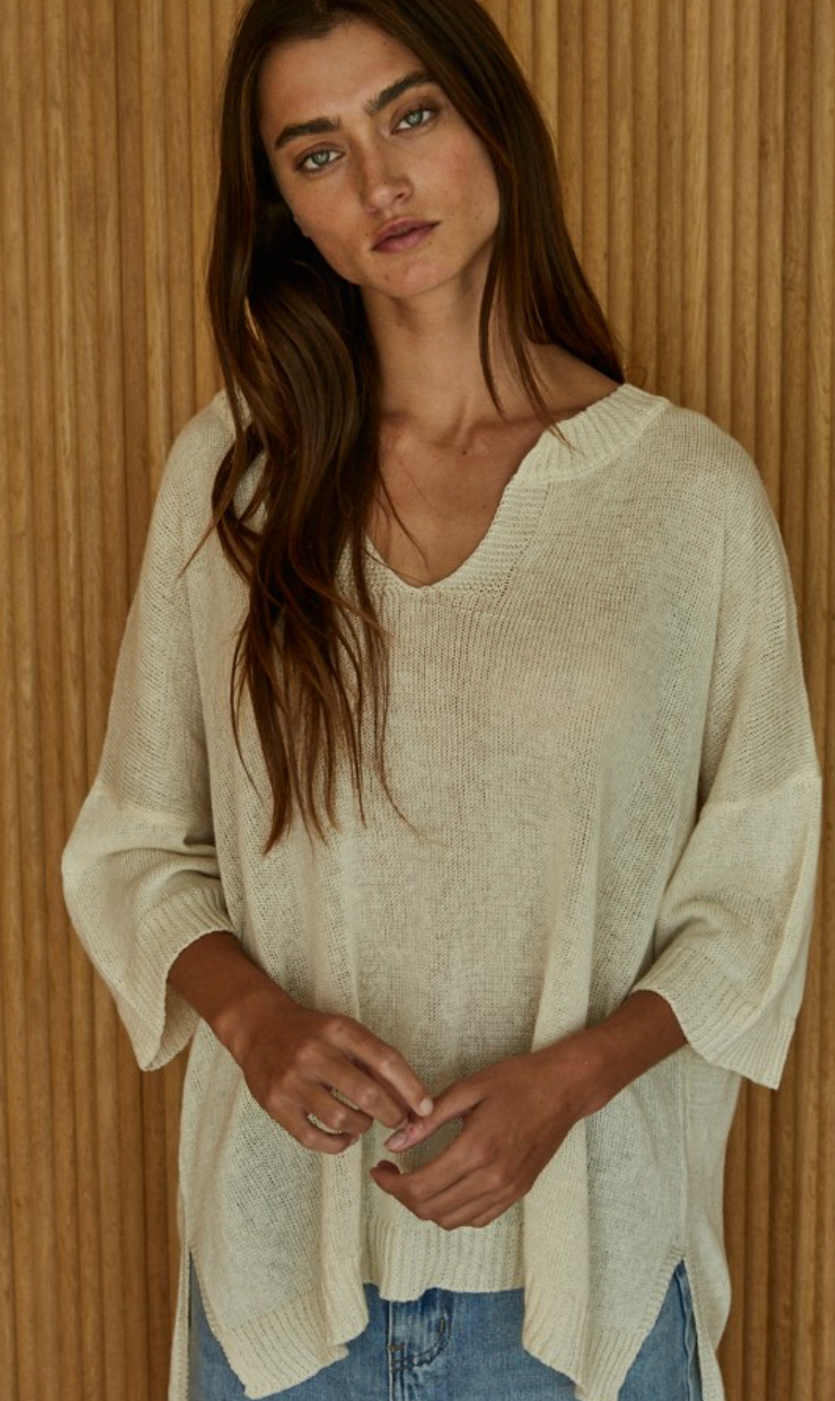 V-neck Lightweight Knit Top