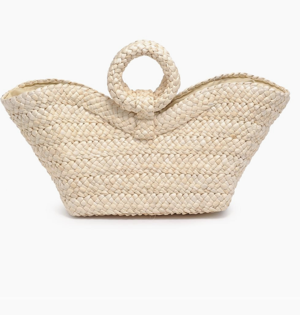 Edith Ring Handle Rattan Purse