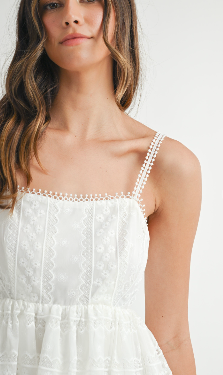Eyelet Lace Babydoll Dress