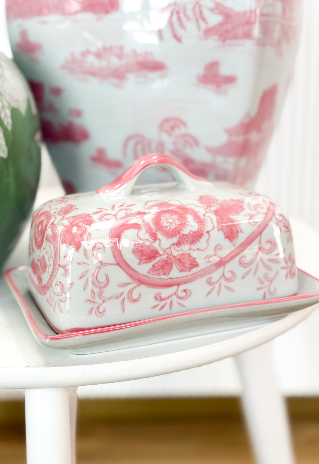 Floral Design Butter Dish