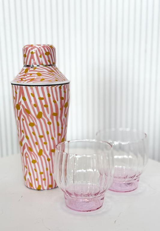 Tulip Pink Drinking Glass