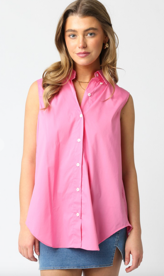 Aria Collared Shirt Pink