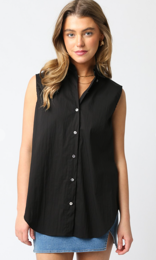 Aria Collared Shirt Black