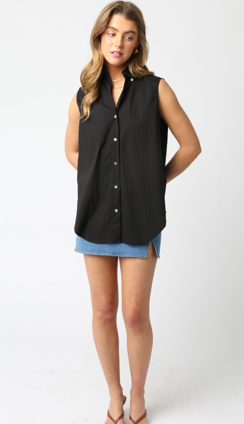 Aria Collared Shirt Black