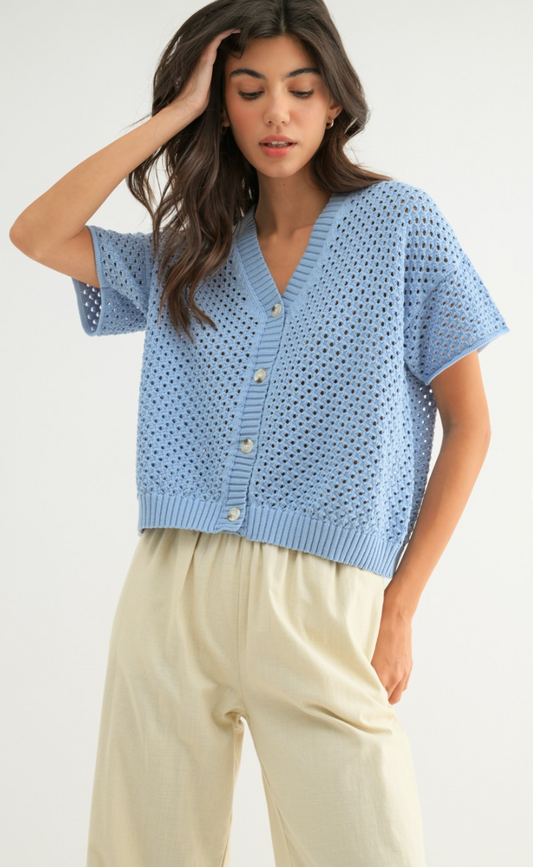 Sky Open Knit Sweater