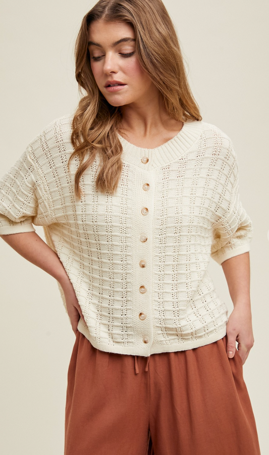 Button Up Sweater Ivory
