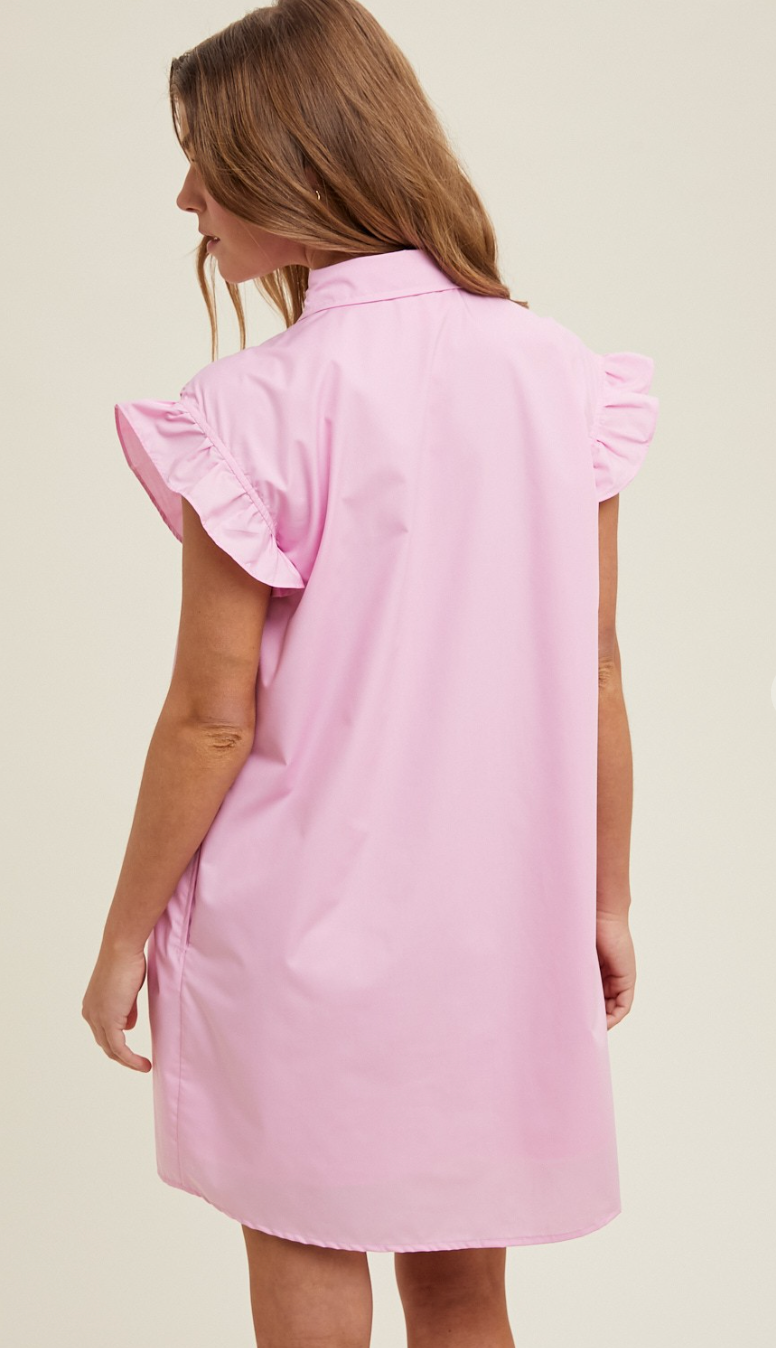 Lilac Button Up Shirt Dress