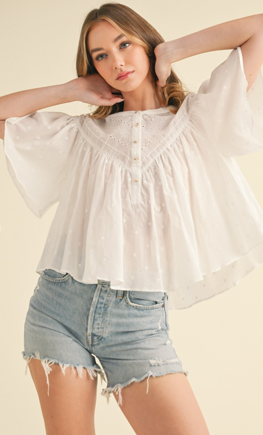 Ellie Boho Embroidered Blouse