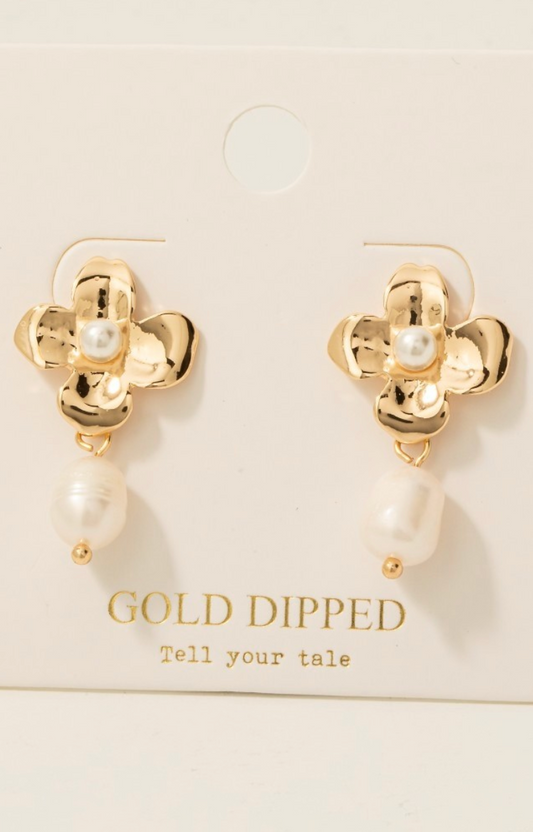 Flower + Pearl Studs