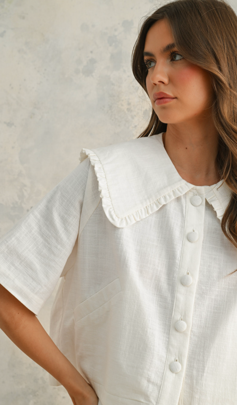 Penny Collared Shirt & Skirt Set of 2