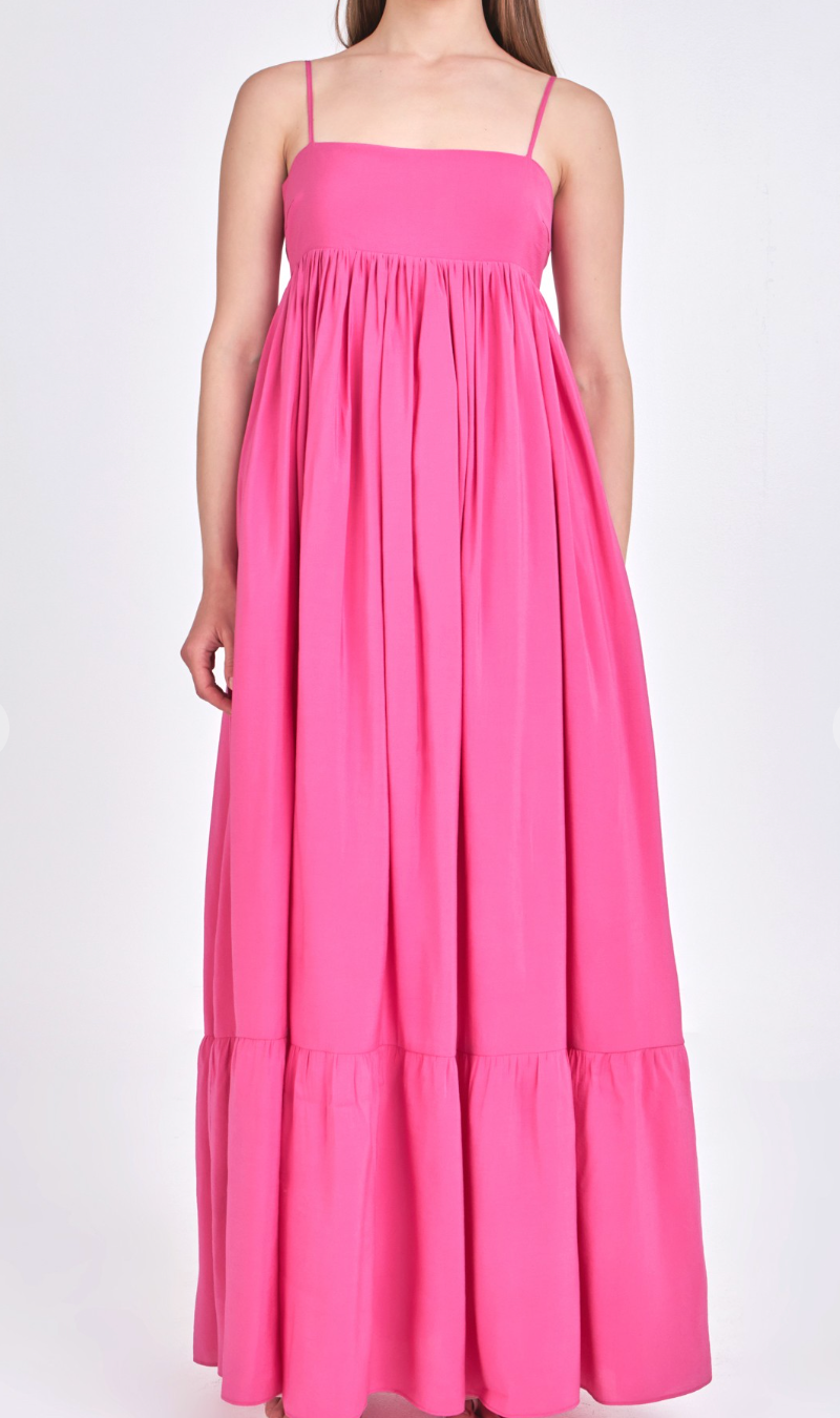 Pink Babydoll Maxi Dress