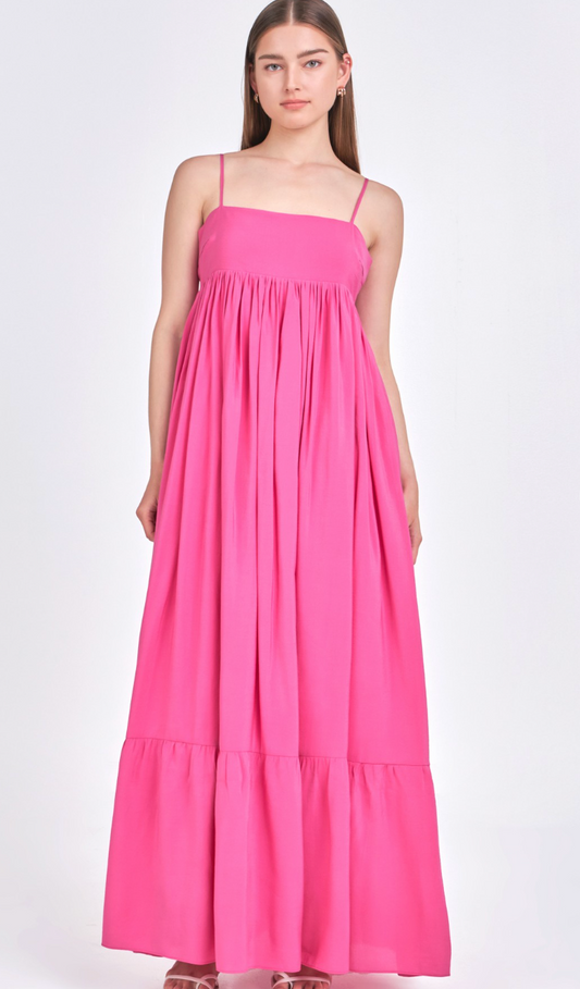 Pink Babydoll Maxi Dress