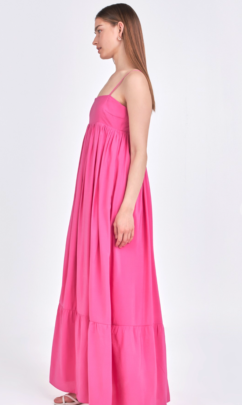 Pink Babydoll Maxi Dress