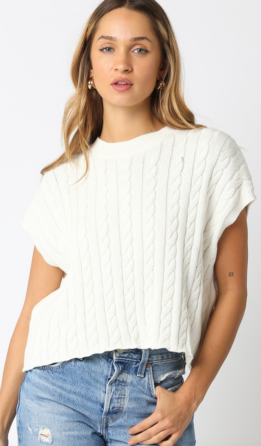 Eliana Sweater Top White