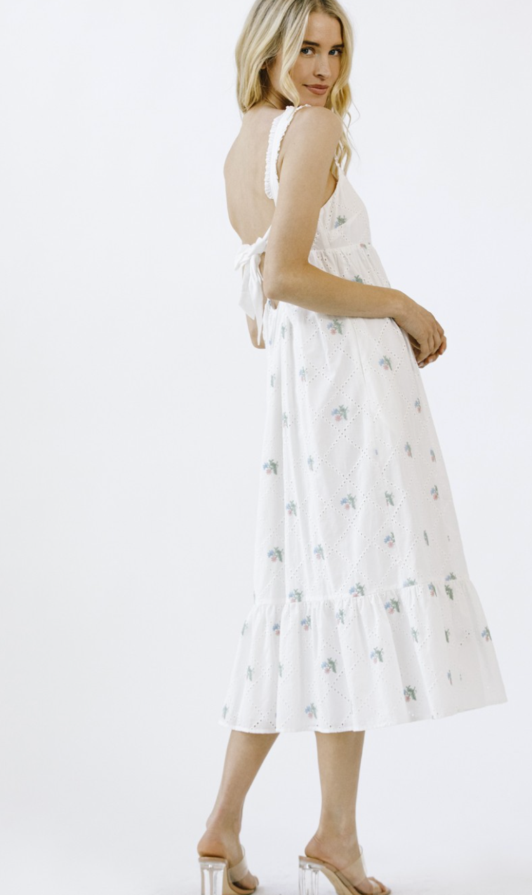 Desi Embroidered Floral Midi Dress