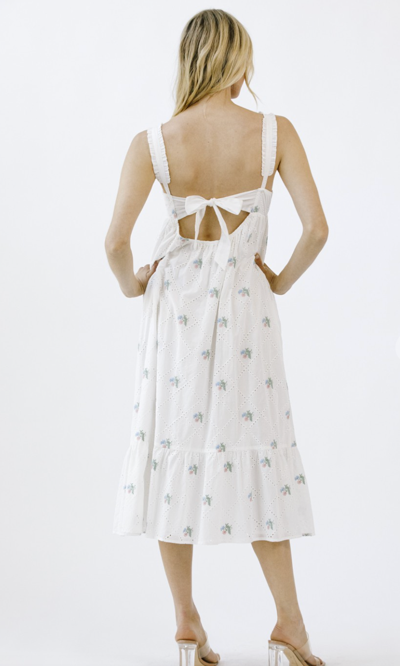 Desi Embroidered Floral Midi Dress