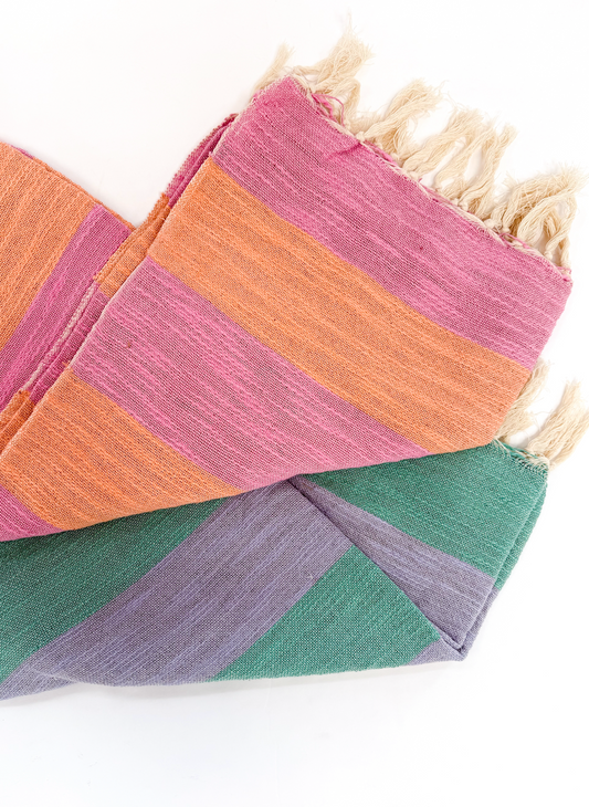 Cotton Beach Blanket Pink/Orange