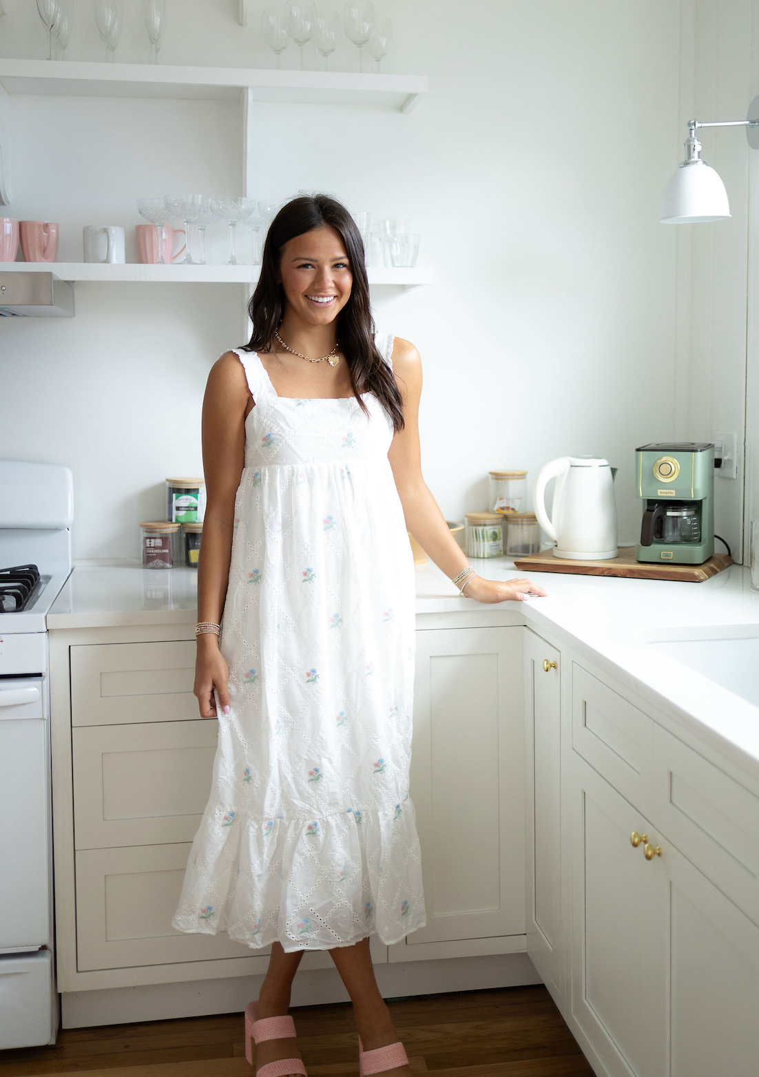 Desi Embroidered Floral Midi Dress
