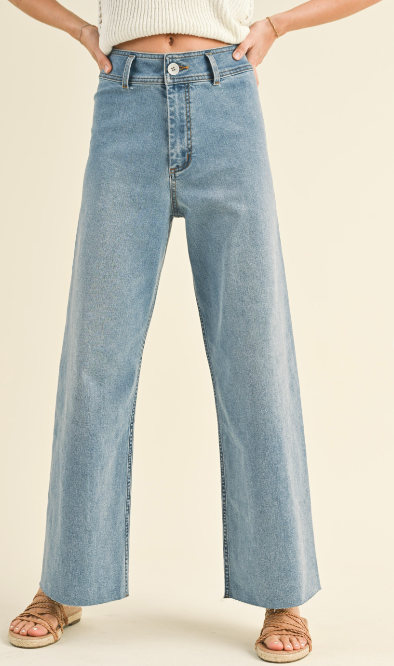 Straight Leg Denim Pants