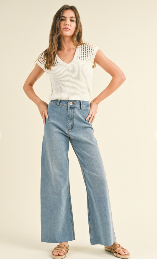 Straight Leg Denim Pants