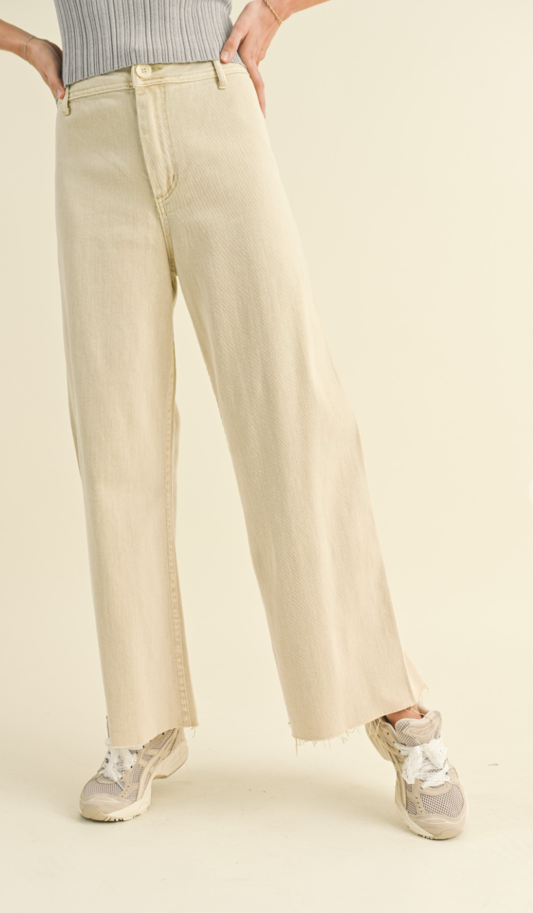 Beige Straight Leg Pants