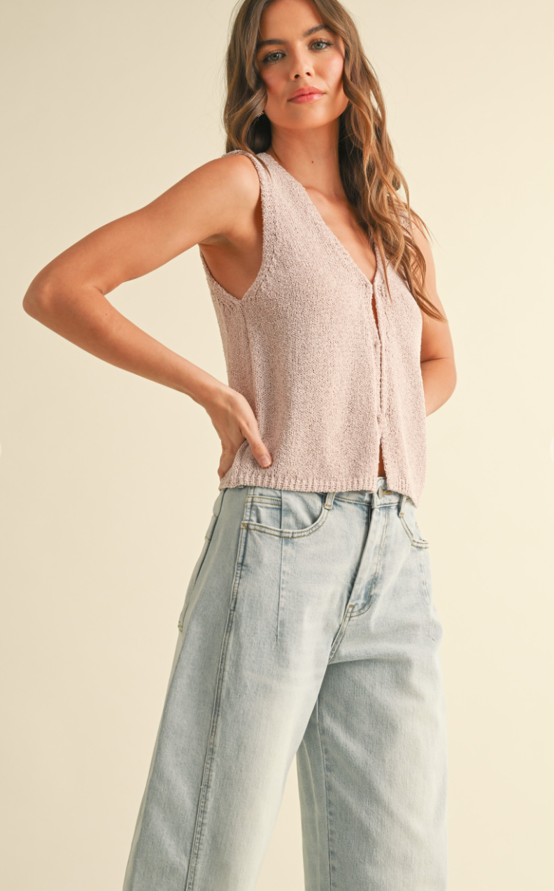 Hook & Eye Knit Tank Pink