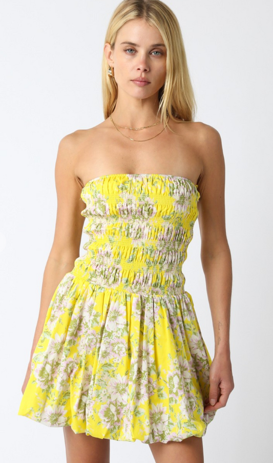 Nevaeh Yellow Floral Dress