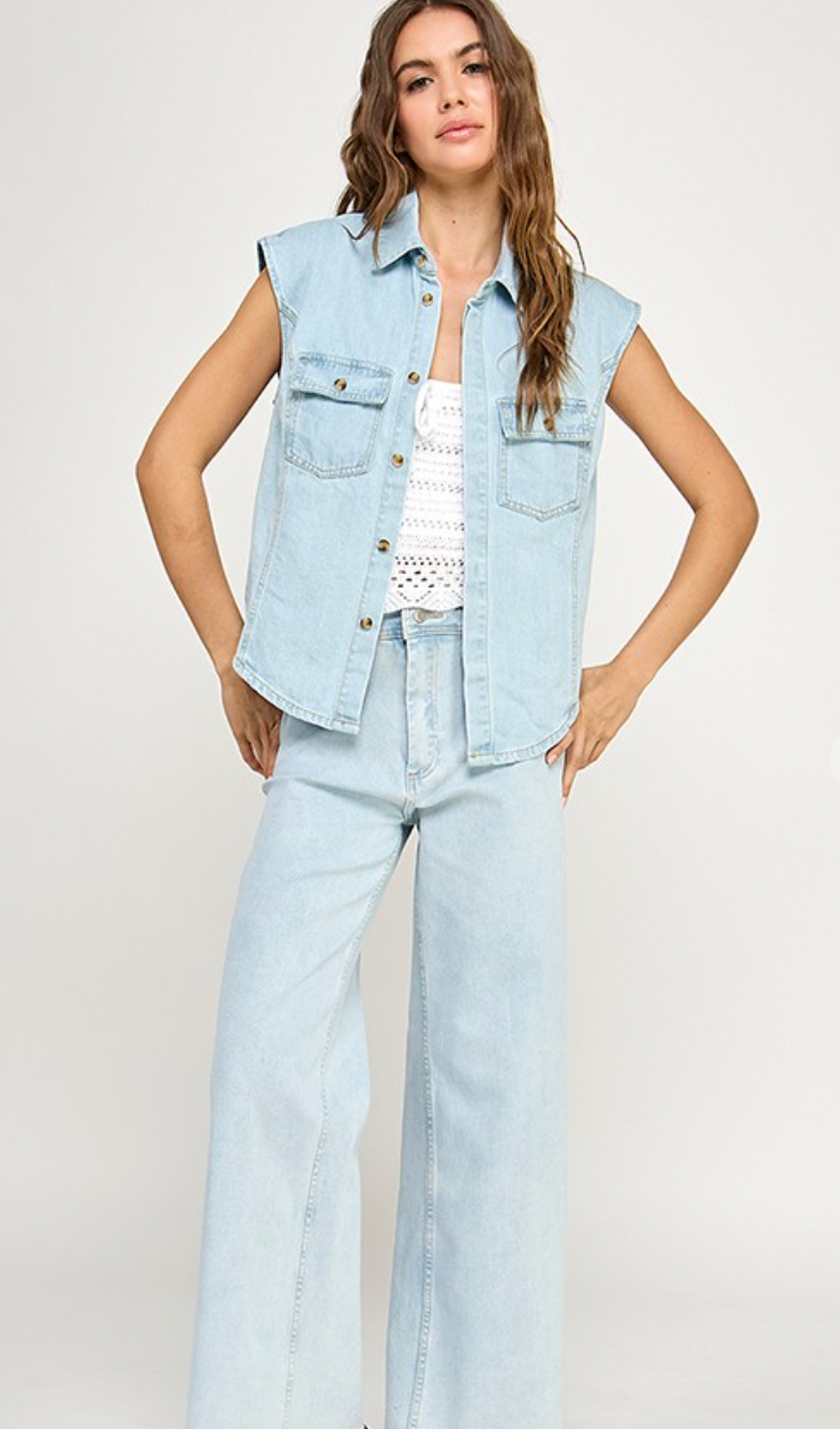 Jackie Denim Vest Top