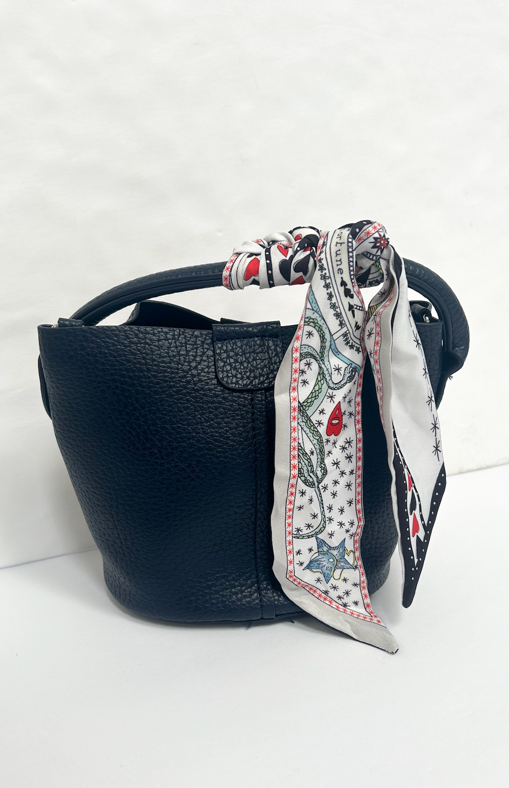 Scarf Bucket Purse Navy