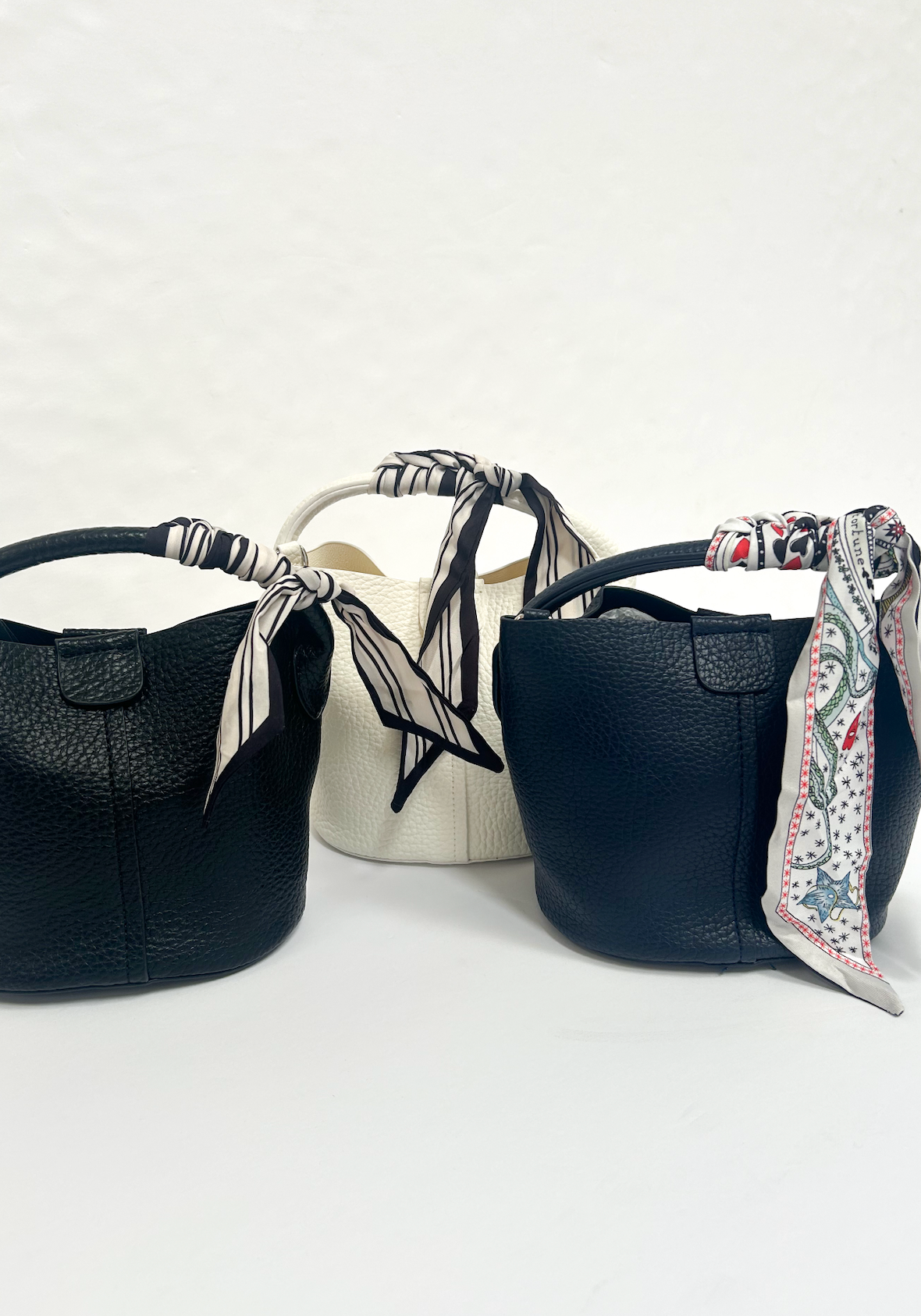 Scarf Bucket Purse Navy
