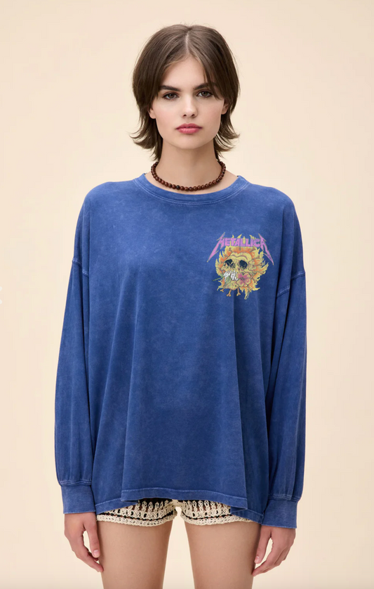 Metallica Flower Skull Long Sleeve