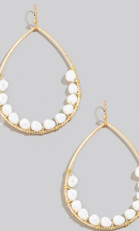 Beaded Tear Hook Earrings