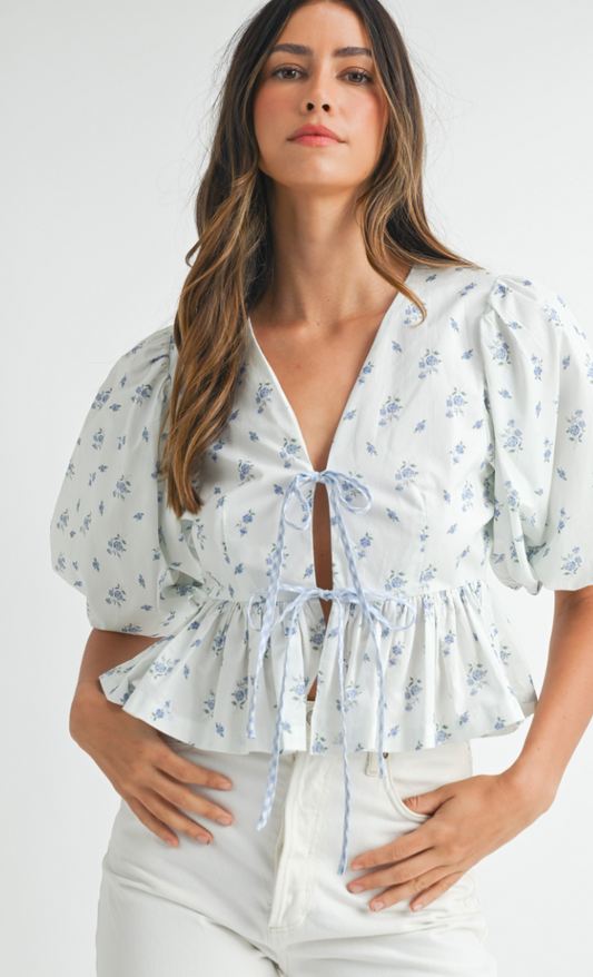Ditsy Floral Tie Top