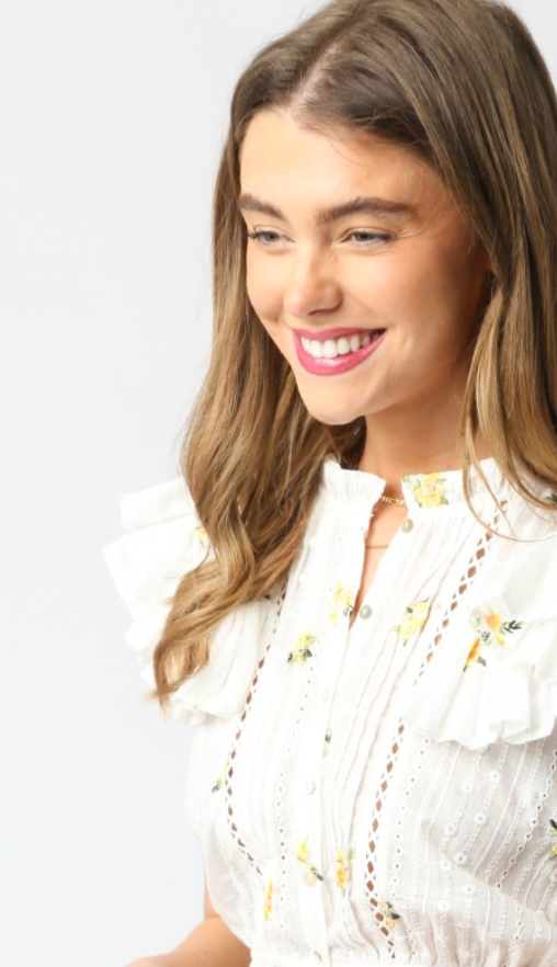 Floral Lace Embroidered Blouse