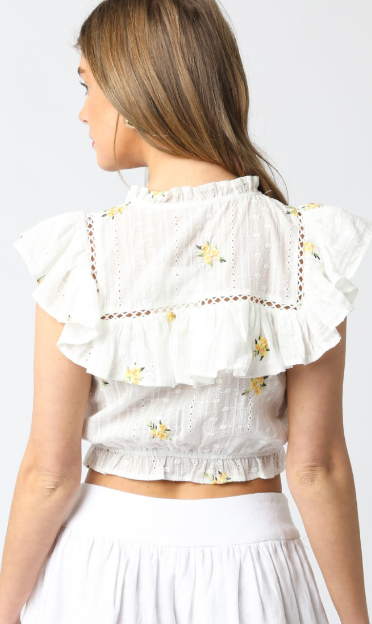 Floral Lace Embroidered Blouse
