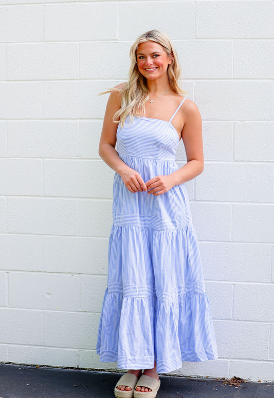 Cerulean Stripe Maxi Dress