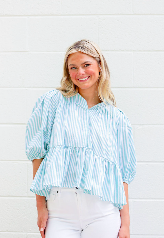 Mediterranean Stripe Blouse