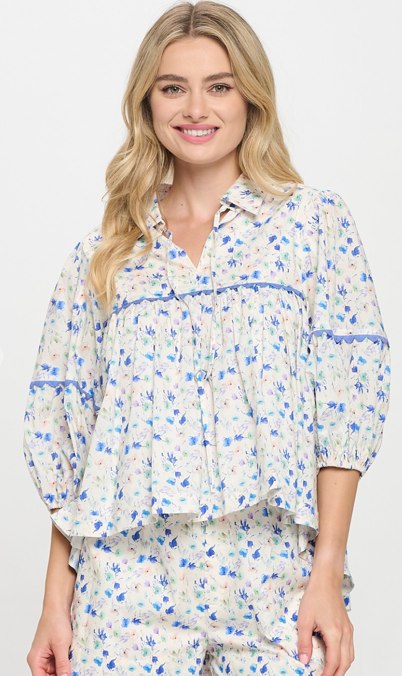 Aegean Bloom Blouse