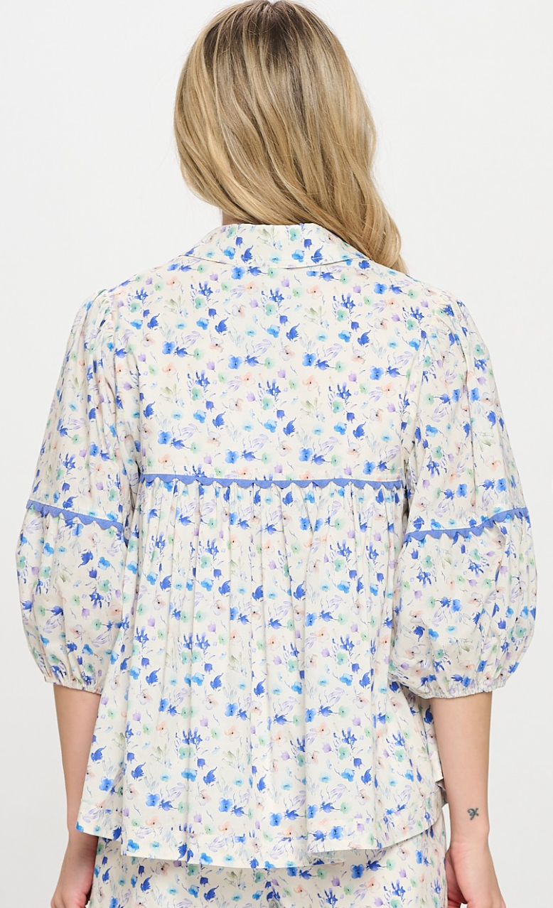 Aegean Bloom Blouse