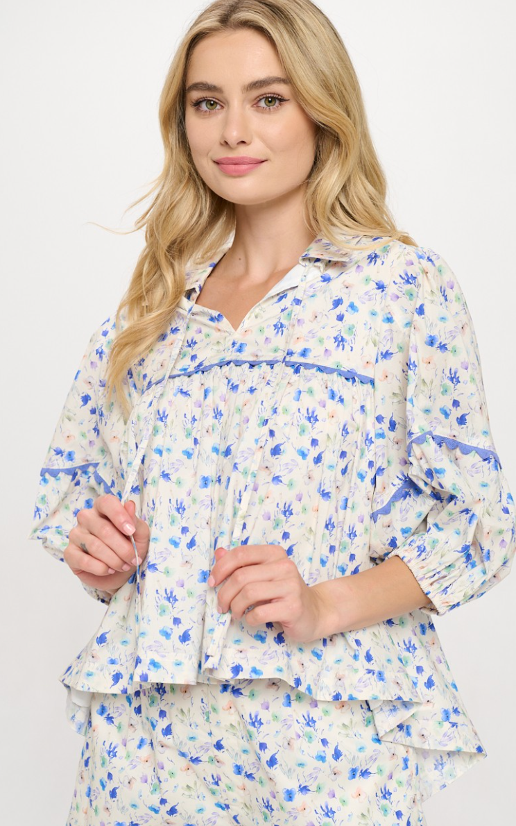 Aegean Bloom Blouse