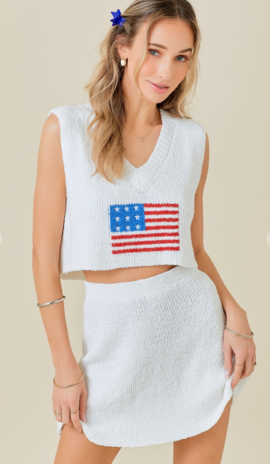 America Knit Top & Skirt Set of 2