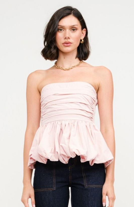 Pink Bubble Hem Top